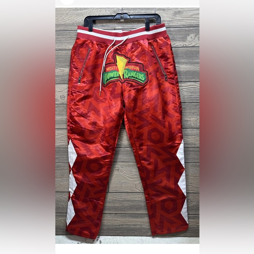 Headgear Classics Mighty Morphin Power Rangers Red Satin Pants Size XL Y2K